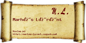 Marhás Lóránt névjegykártya